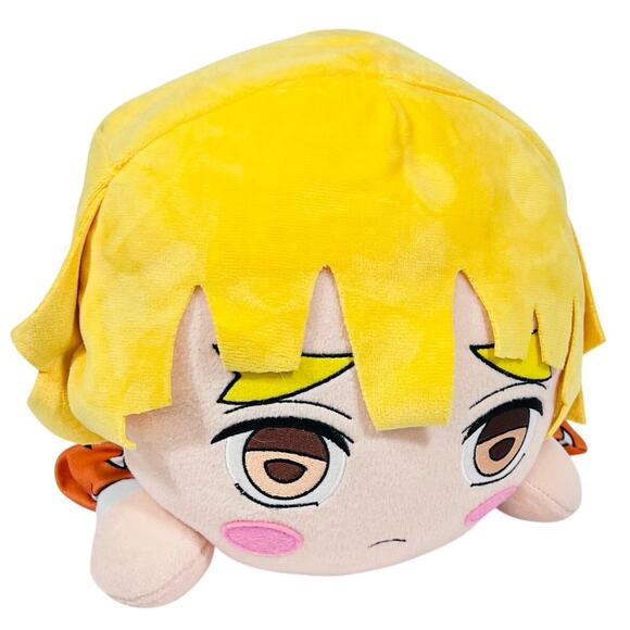 Demon Slayer Lay Down Plush Zenitsu Agatsuma Mega Jumbo Nesoberi Plush 40cm New - Picture 1 of 9